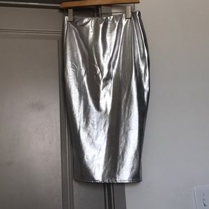 Silver bodycon skirt